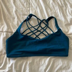 teal lululemon yoga sports bra
